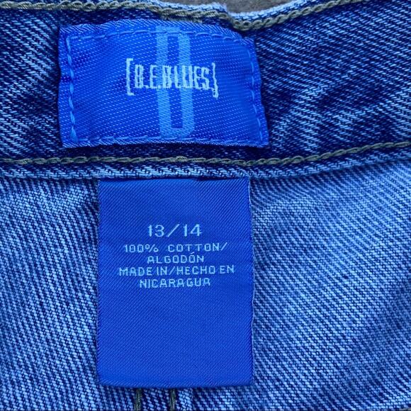 Vintage Y2K B.E. Blues High Rise Distressed Cuffed Hem Mom Jean Short Size 13/14 - Picture 4 of 6